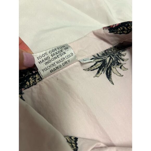 KIYOMI ALOHA PINK SHIRT PINEAPPLE AND LEI SIZE LARGE - Picture 8 of 8